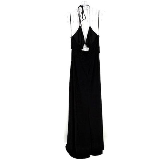Mac Duggal Front Keyhole Cutout Halter Strap Maxi Dress in Black – Size 10 NWT - Picture 5 of 8